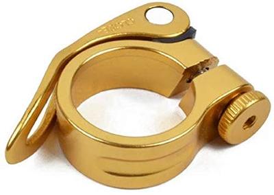 Bicycle Seatpost Clamp Aluminum Alloy Seat Tube Clip Bicycle Quick Release Seatpost Mountain Tube Bike 31.8mm/34.9mm (31.8, Golden)