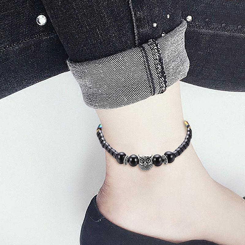 Gewichtsverlust Magnet Fußkettchen Für Damen Herren Eule Tiere Stein Magnetfeldtherapie Armband Fußkettchen Schmerzlinderung Schlankheitskur Gesundheitsschmuck