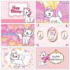 Cute Pink Marie Cat The Aristocats Theme Baby Shower Girl Birthday Party Decoration Background Cute Striped Custom Photo Studio