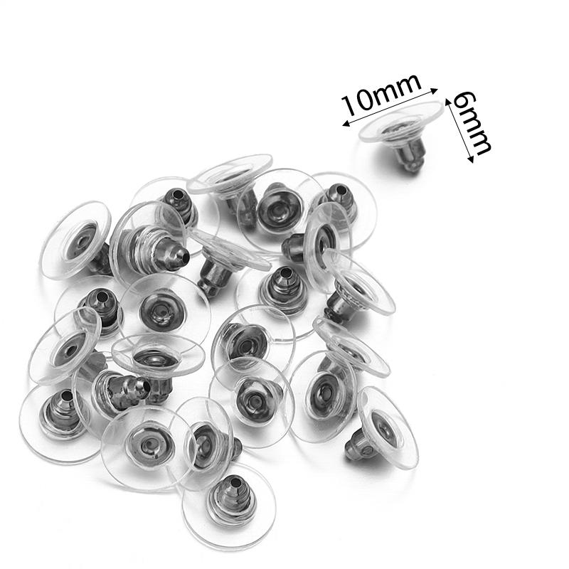 100-200pcs/Lot Rubber Ear Backs Stopper Earnuts Stud Earring Back Supplies For DIY Jewelry Findings Making Accessories Wholesale