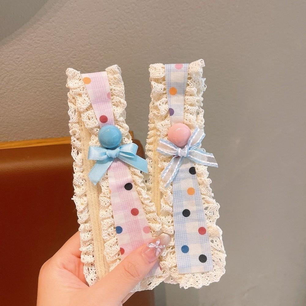 Openwork Lace Trim Paste Headband Bow Hair Sticker Comfortable Hair Holder Toddler