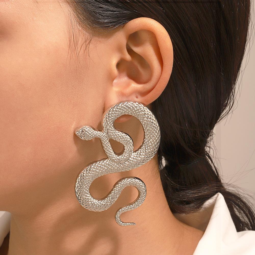 Gold & Black Snake Earring Collection, Assorted Serpent-Shaped Statement Drop Earrings for Women