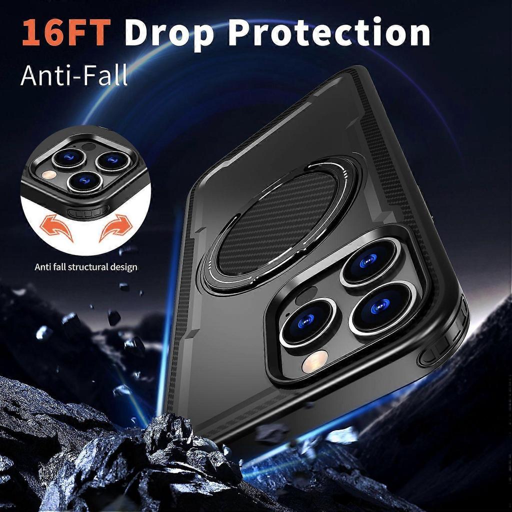For iPhone 16 Pro Max Case Compatible with MagSafe TPU + PC Kickstand Phone Cover