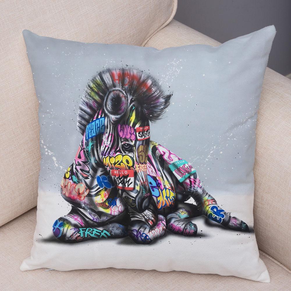 Home Decor Abstract Street Art Animal Cushion Cover Decor Graffiti Gamepad Pillowcase Sofa Home Pillowcase