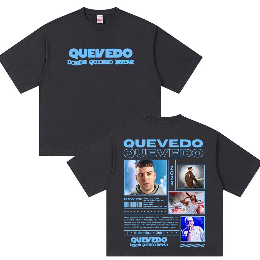 Rapper QUEVEDO Tour 2025 Graphic T Shirt Unisexs Women Retro Quality Fashion Tshirts Retro Oversized Cotton Tshirt Streetwear