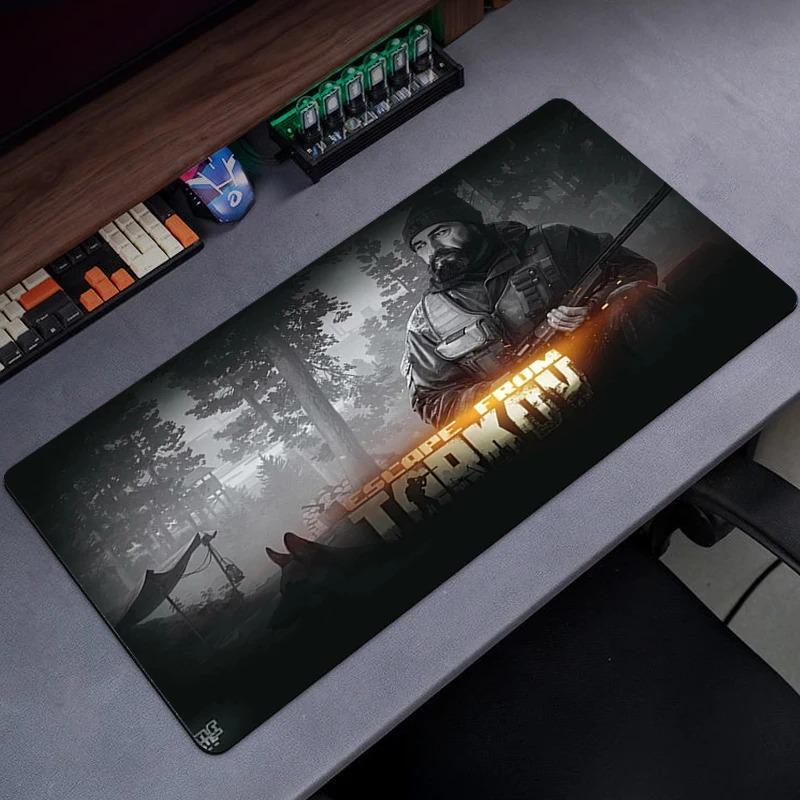 Tapete de Mouse para Jogos Escape From Tarkov com Bordas Costuradas para Escritório, Teclado de Computador, Laptop e Mesa de Casa com Base de Borracha Antiderrapante