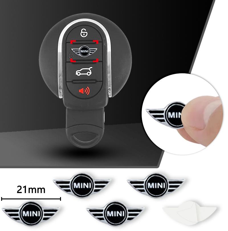 21mm Car Remote Key Sticker Aluminum Emblem Decal For BMW MINI Cooper One JCW Works Clubman R55 R56 F55 F56 R57 R58 R59 R60 R50