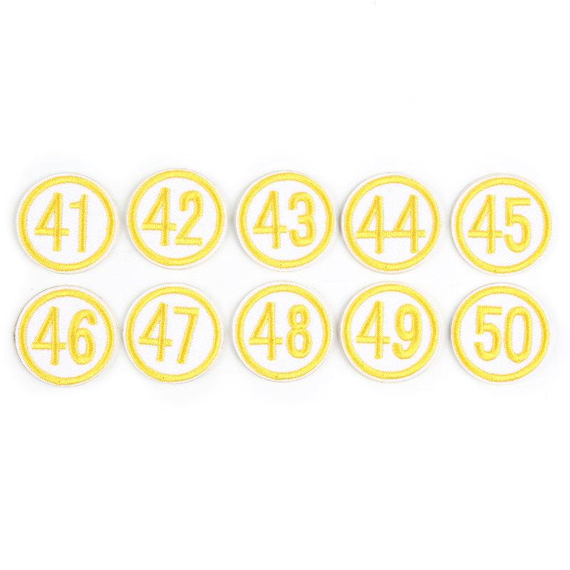 Digitaler Stoffaufkleber Zahlenaufnäher Kindergarten Schulmarke Markierung Wärmeübertragungsaufkleber Kleidung Hosen Löcher Stickerei-Aufkleber Klein