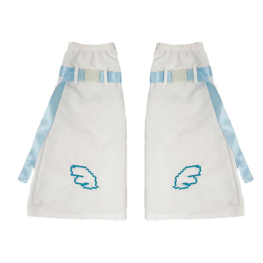 Angelic Circle Leg Warmers Subculture Leg Covers Landmine Style Style Harajuku Style Y2K Light Blue Circle Loose Socks Sickly Cute Belted Feather