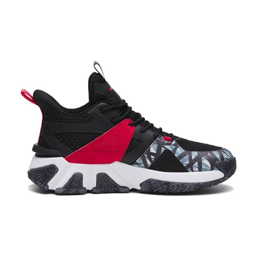 Anta Comfortable Versatile Shock Absorbing Non-Slip Low-Top Kids Basketball Shoes Kids Sneaker Black Red 312311115-2