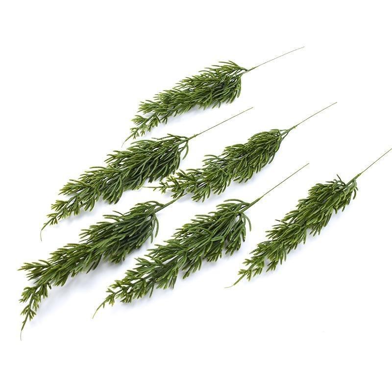 10pcs Green Pine Christmas Leaves Decorations for Home Plastic Vases for Wedding Decorative FlowersDiy Artificial Plants