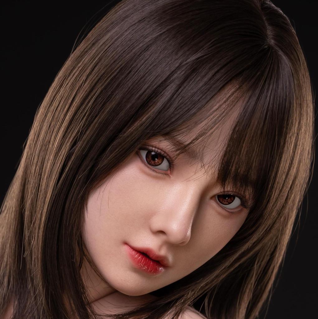 Silicone Figure Head Only, Life-Size, Hair-Treatment Type, with Mouth, for Makeup Practice, Store Supplies, and Display, Includes M16 Studs (#Y16#+159