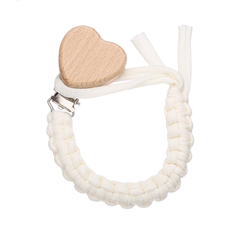New Baby Pacifier Chain Clips Wood Heart Beech Clips Infant Dummy Holder Teething Chain for Care Soother Chew Toys Shower Gift