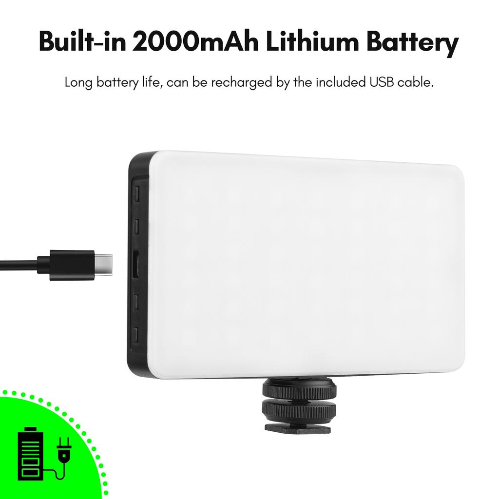 Taschen-RGB-Videoleuchte, LED-Fülllicht, 2500 K, 9000 K, dimmbar, 20 Lichteffekte, eingebauter Akku