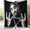 Тупак 2Pac Thug Life Легенда Западного Побережья Рэпа Фланелевое Плетение, Уютное Теплое Одеяло для Кровати, Дивана, Гостиной, Пикника, Кемпинга, Подарок