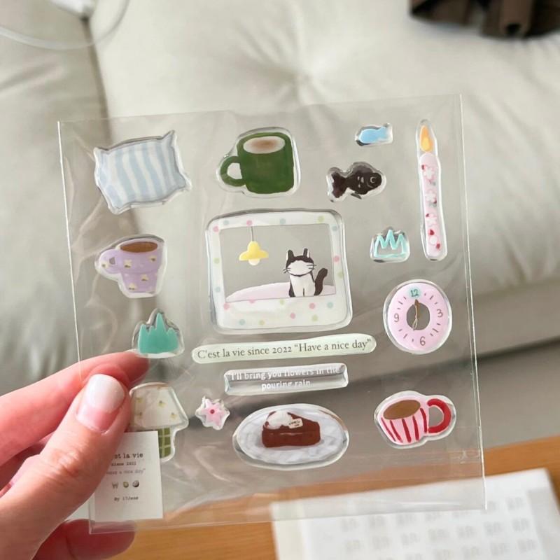 Ins Cartoon Cat Stickers 3D Relief Decal Decorative Kawaii Stickers Laptop Mobile Phone Case Diy Decals Party Favor