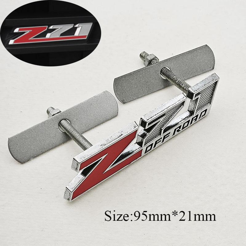 3D Metall Bil Styling Logo Z71 Z71 OFF ROAD Bakluckemärke Frontgrill Emblemdekal För Chevrolet Silverado Colorado Cheyenne