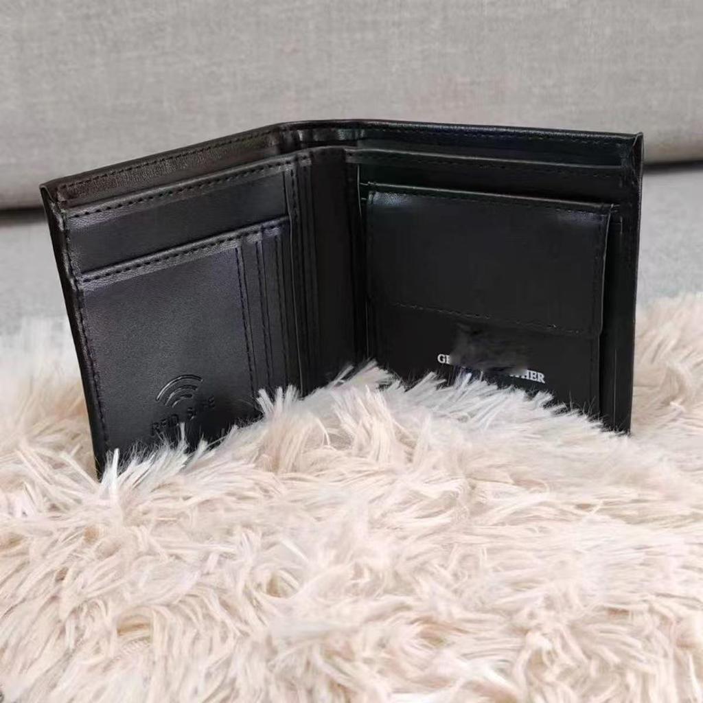 Herren Trendy Kurzes Leder Portemonnaie mit Multi-Kartenfächern und Reißverschluss