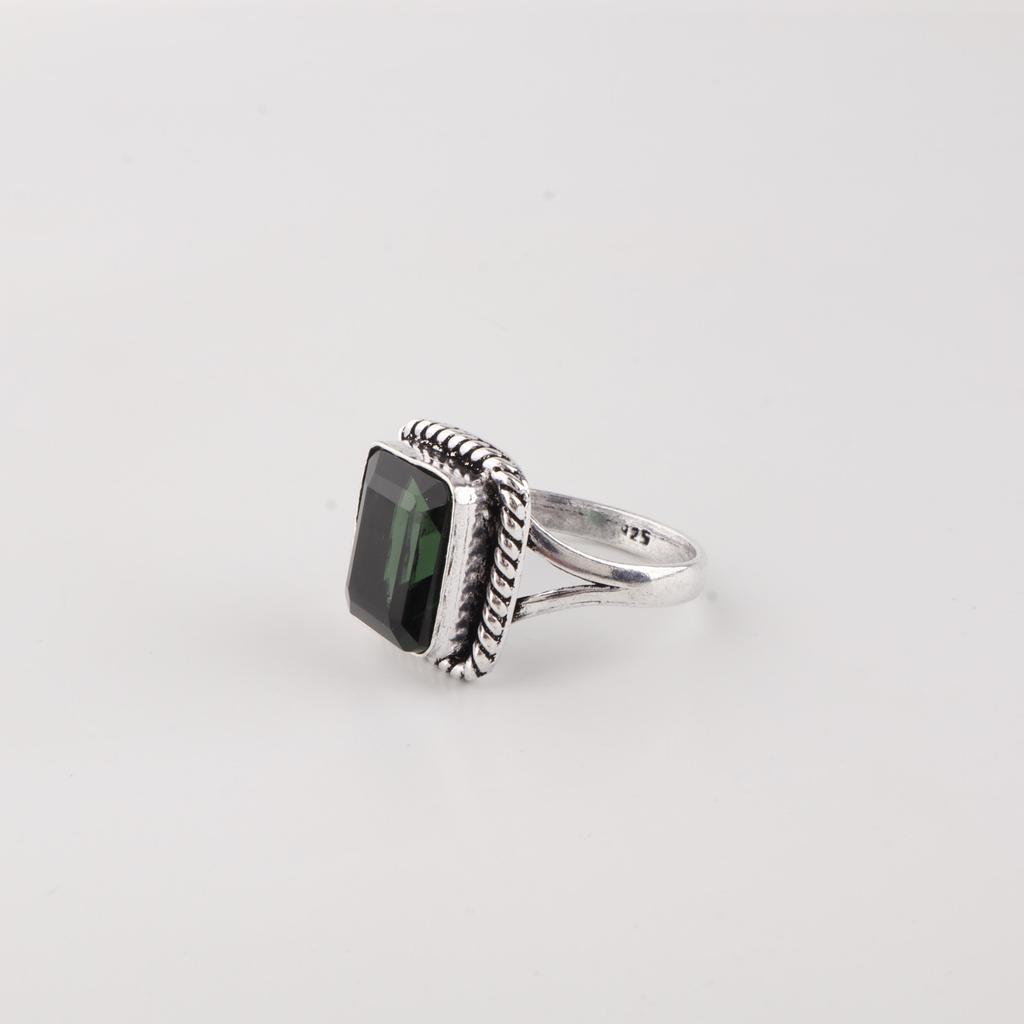 Grüner Turmal Edelstein 925 Sterling Silber Damenschmuck Handgefertigt Design Ring Geschenk für Ehefrau RR-71-17