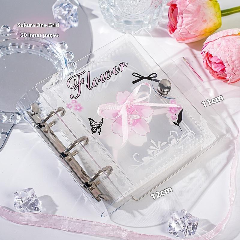 MIni Butterfly Photo Album Summer Dopamine Fresh Color Acrylic PHotocard Holder 3inch Mushroom Button Cards Collecter