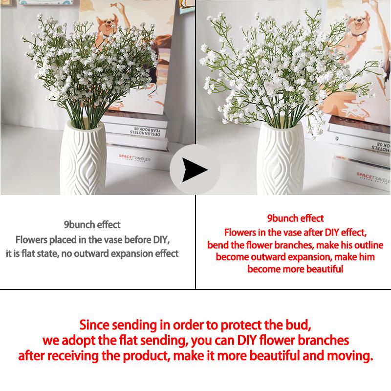 Umělé minihlavice Gypsophila Hortenzie Bílé květiny Svatební potřeby Domů DIY Dekor pro miminko Umělé květinové aranžmá