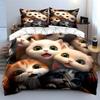 Cute Cartoon Cats Bedding Set Bedding Duvet Cover Set Duvet Cover Pillowcases (1 * Duvet Cover 2 * Pillowcases, without duvet insert)