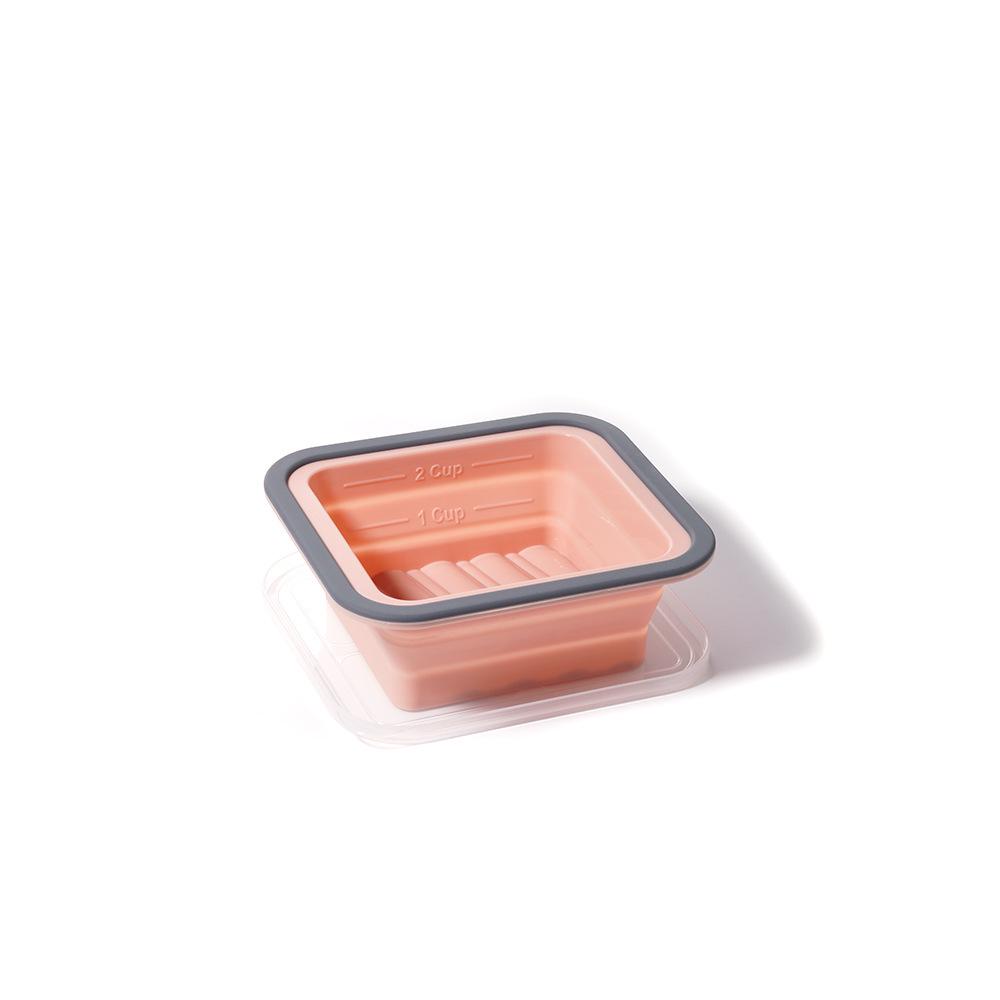 Foldable Silicone Compartment Food Storage Box with Lid - Freezer & Baking Mold Combo
