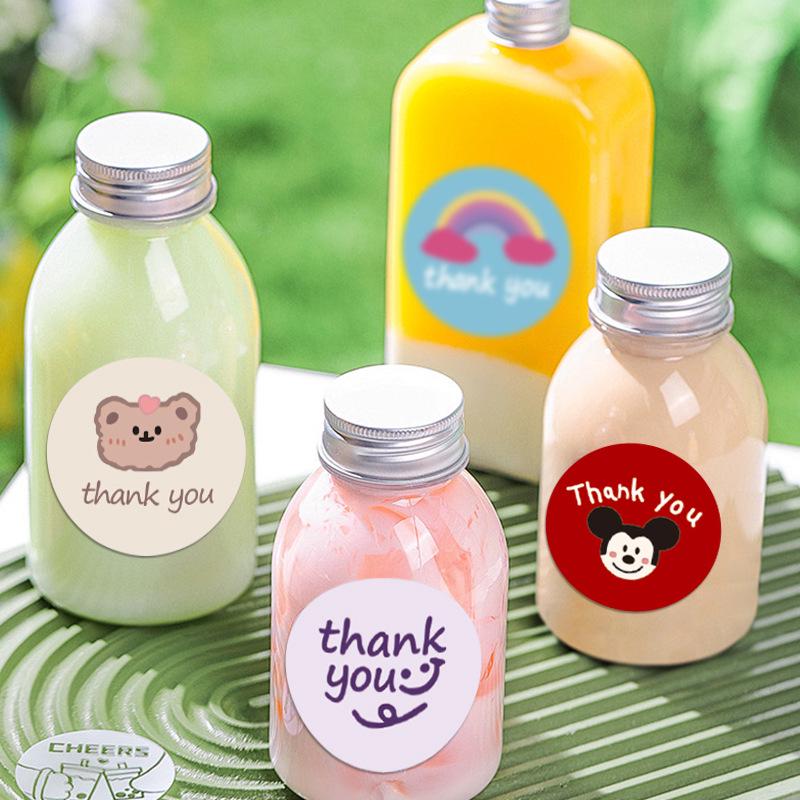500-Roll 3.8cm Floral Thank You Stickers: Round Adhesive Labels for Gift Wrapping & Sealing