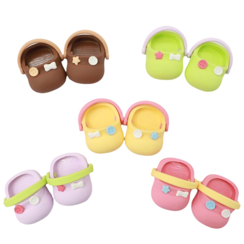 Big Head Shoe Doll Slippers Round Toe Cartoon Slippers Mini Silicone Slippers  Children Toys