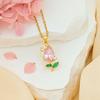 New Style Zirconia Tulip Necklace - Fashionable, Luxurious, Niche, Suitable for All Seasons and Versatile for Autumn and Winter.