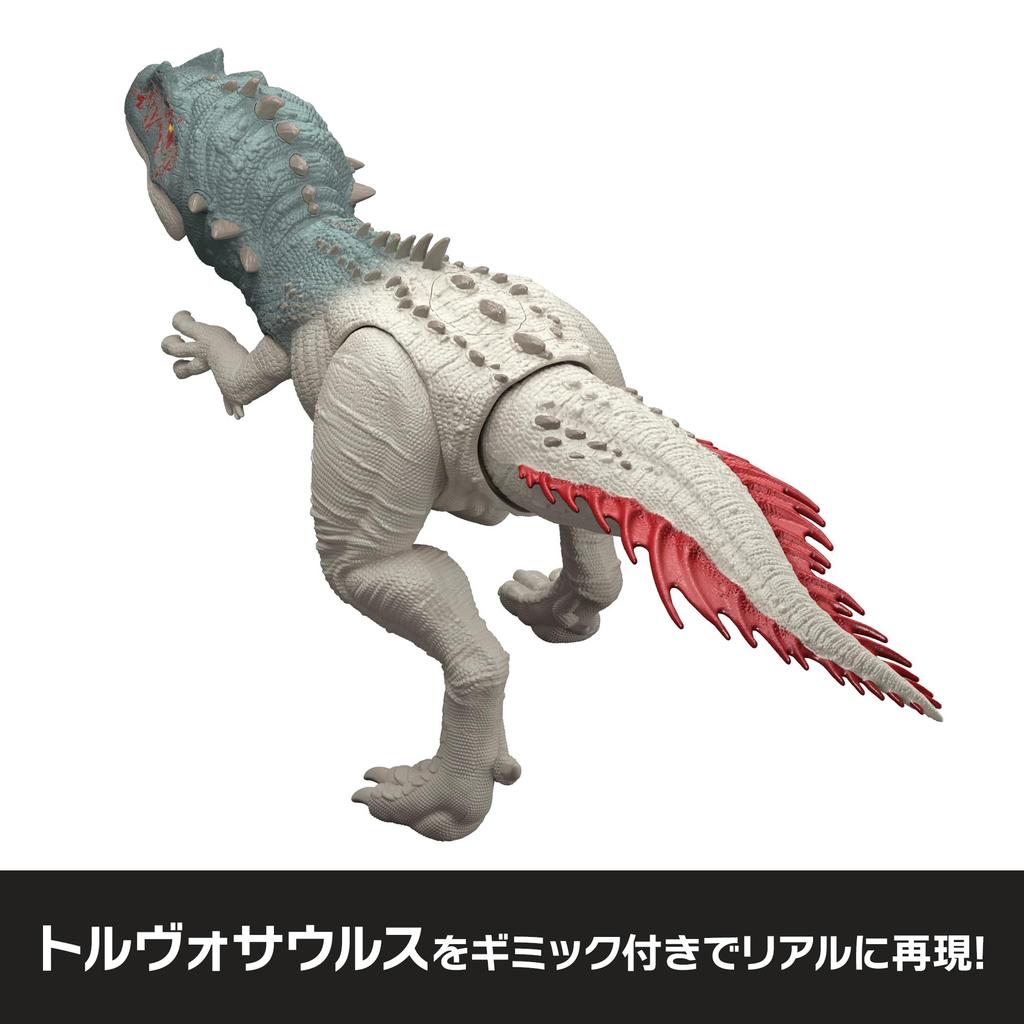 Mattel Jurassic World Big Torvosaurus Kids Figure Dinosaur 30cm in Ages 4 and JKL88 Action! Toy, Approx. Length, Up, Gray,