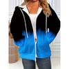 Tian Xiaofu Autumn and Winter Directional Gradient Color Hooded Casual Jacket