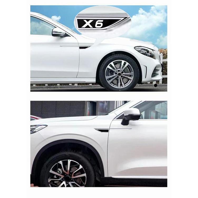 2 teile/satz Für BMW X6 auto Kotflügel Metall Aufkleber Außen Dekorative Abziehbilder Änderung Auto Emblem Zubehör