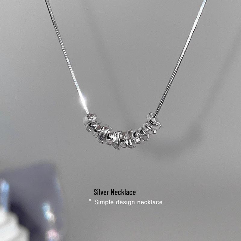 S925 Sterling Silver Irregular Snake Bone Necklace – Minimalist, Modern, and Chic for Women