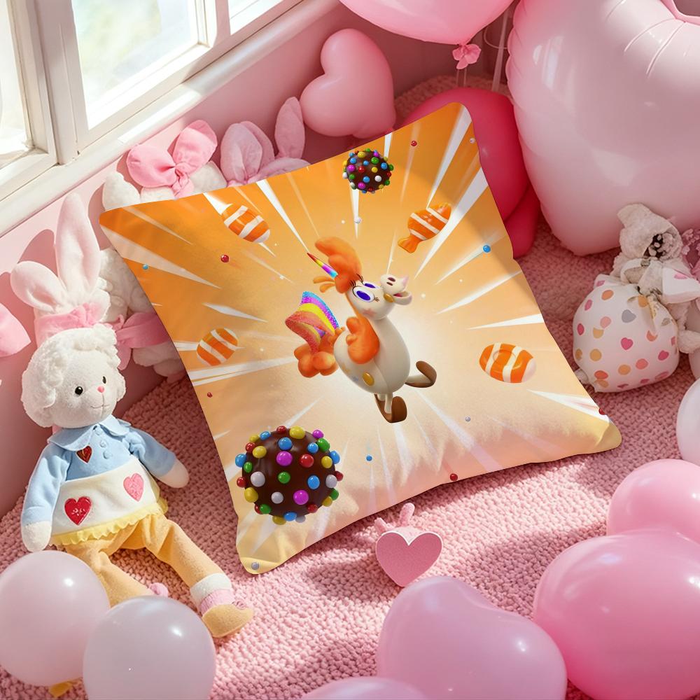 Games C-Candy Crush Sagaes Cushion Cover Pattern Printed Pillowcase for Living Room Sofa Cushion Cover & Bedroom Decor