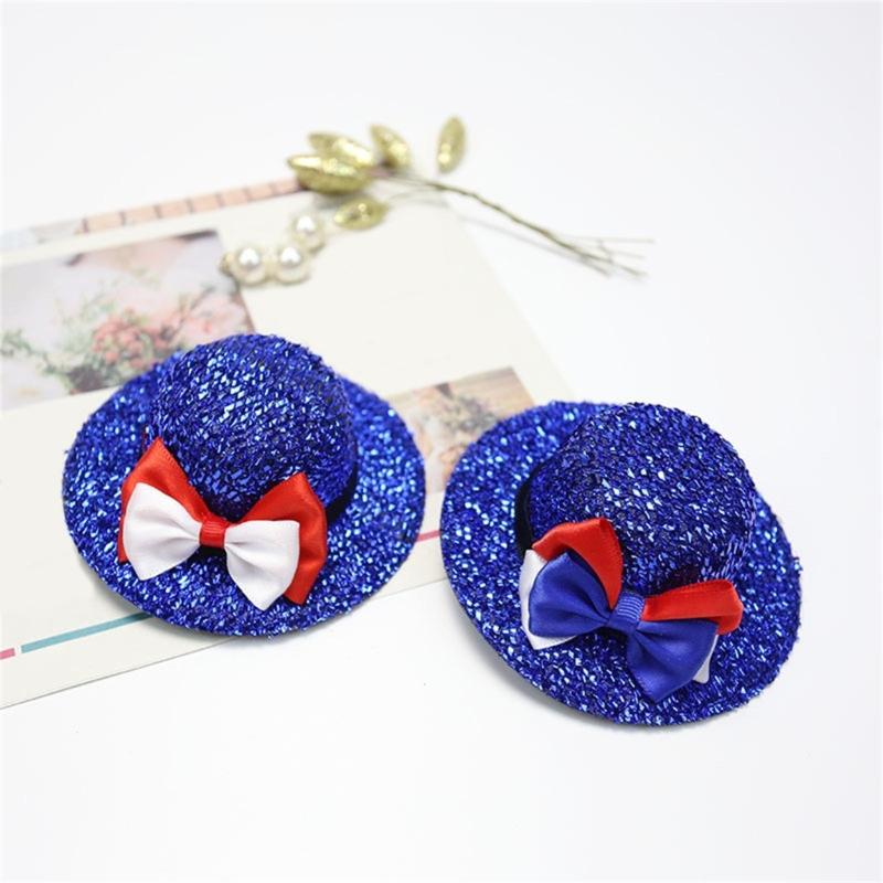 Glittered Bowler Hat Top Hat Julycostume Hair Clip Julycostume Top Hat Hairpin
