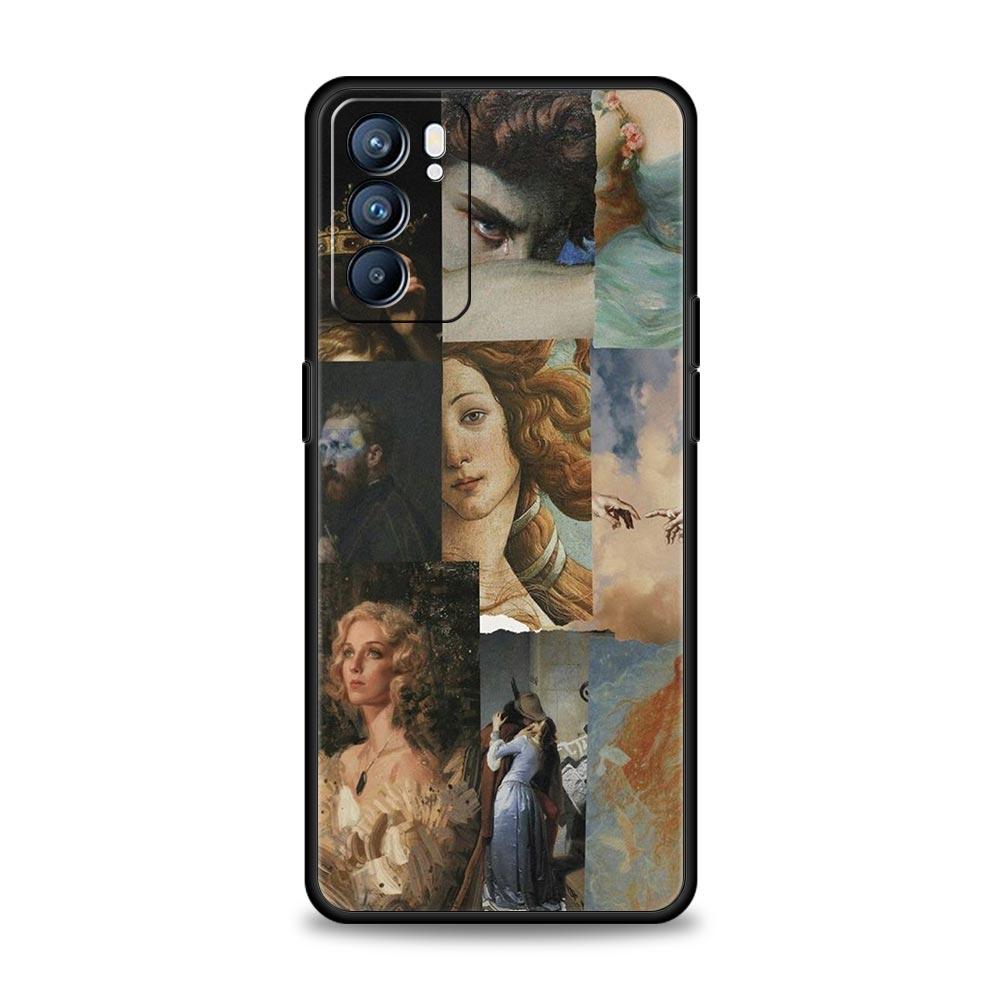 Mona Lisa Van gogh Oil Art Case For Oppo Find X6 X5 A54 A53 A52 A9 A15 A95 A17 A16 A76 A74 A57 Reno7 Reno6 Pro Plus 5G Cover