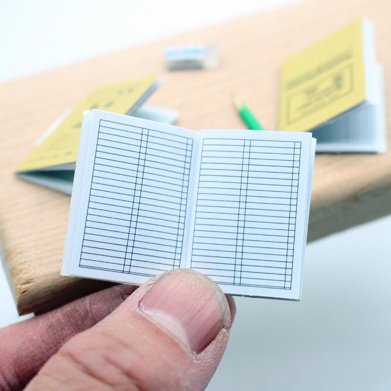 3ks 1:12 Miniaturní cvičebnice pro domeček pro panenky Mini čínské matematické anglické cvičebnice Papírový poznámkový blok Model Dekorace životních scén Dárek