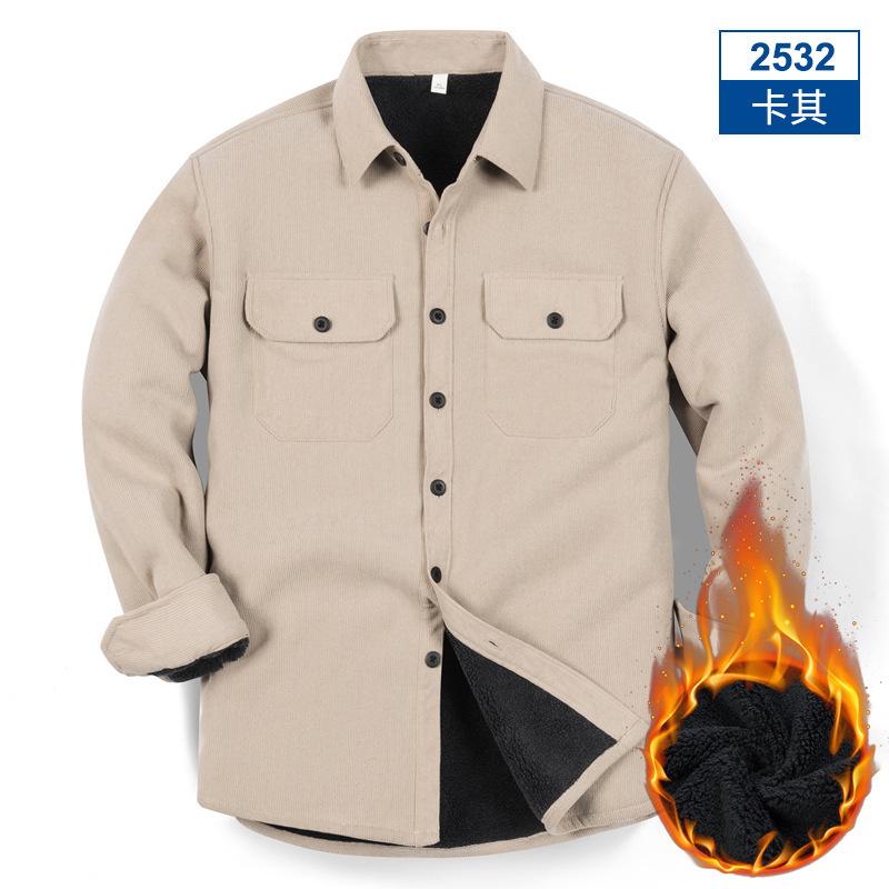 Neues Cordhemd Herren Schweres Freizeithemd Jacke Plus Samthemd Langarm Punkt Großhandel