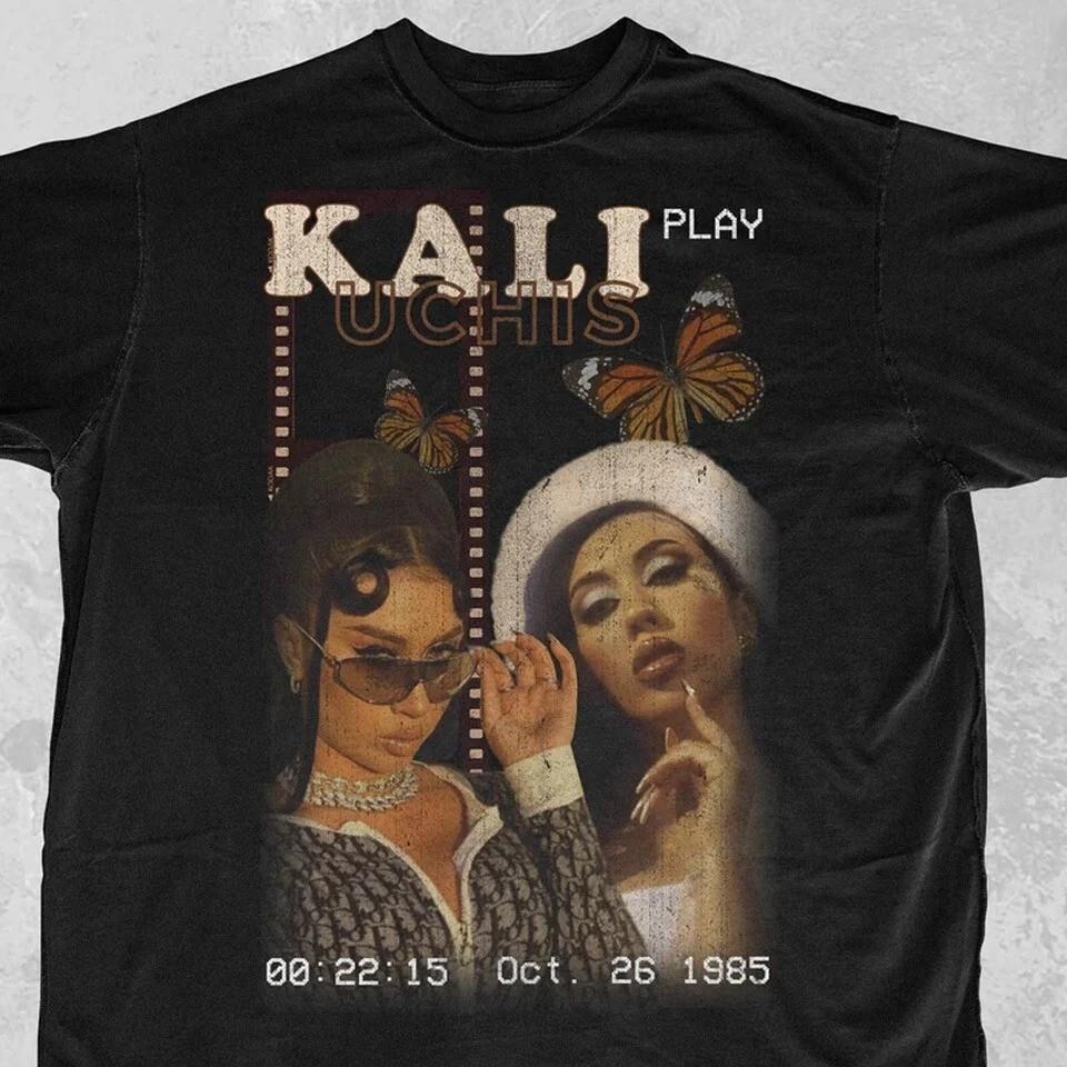 Винтажная футболка Kali Uchis черная с коротким рукавом Все размеры S-5XL Унисекс Футболка XXL