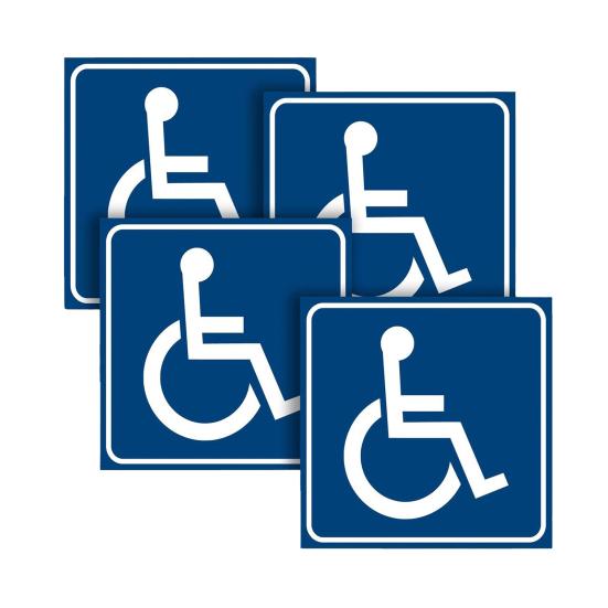 

4 листа наклейки для инвалидов, водонепроницаемые, устойчивые к царапинам, прозрачный контент, устойчивые к ультрафиолетовому излучению, наклейки для знаков инвалидной коляски 4pcs