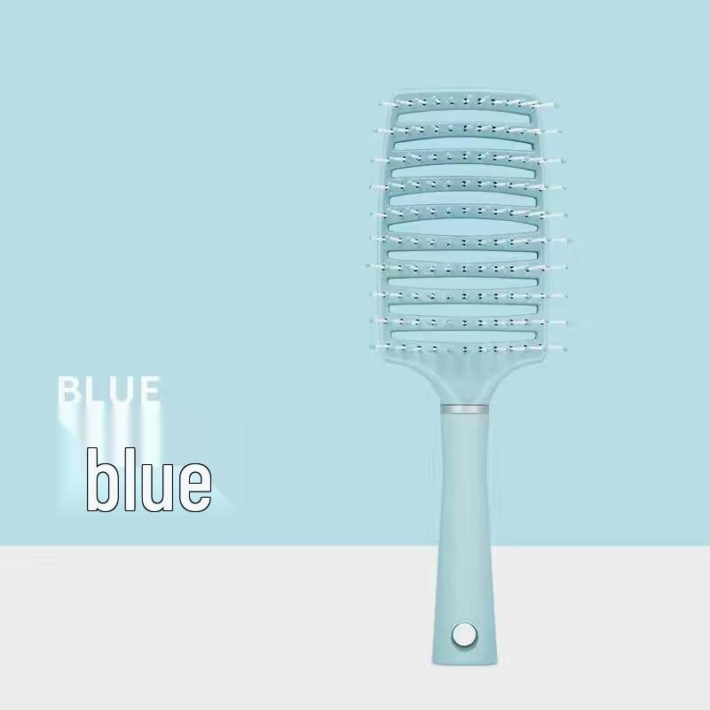 

Женская большая изогнутая пушистая расческа для укладки длинных волос и объема на макушке синий