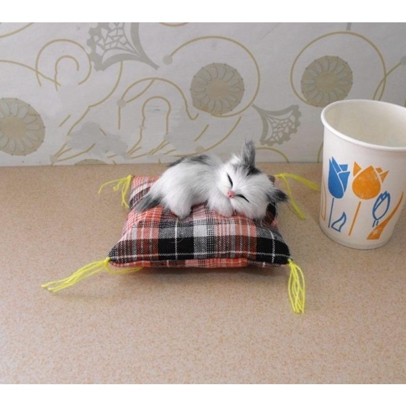 Simulated Cat Figurine, Cloth Cushion Cat, Car Decoration, Simulated Animal Model Toy