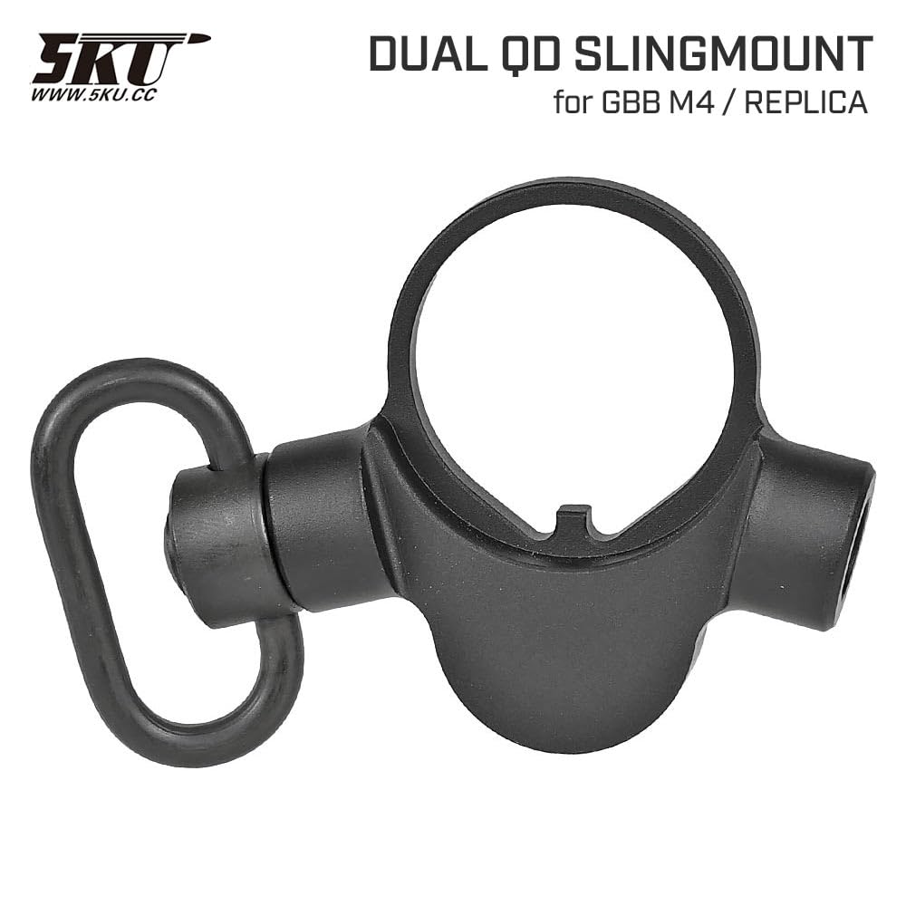 Ryohin Buhin 5KU TROY Dual QD Sling Mount & QD Sling Swivel Replica Set for Tokyo Marui GBB M4 Series, Lightweight Aluminum, Black