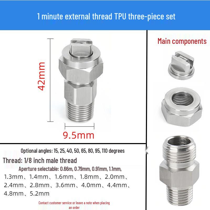 Stainless Steel Modular Cooling & Dehumidifying Nozzle Set (3-4 Pieces) with TPU Quick Release & Filter