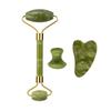 2/3/4 Stück Natürlicher Rosenquarz Obsidian Jade Roller Gua Sha Stein Set Gouache Schaber Gesichtsstraffung Anti-Falten Hautpflege Werkzeuge