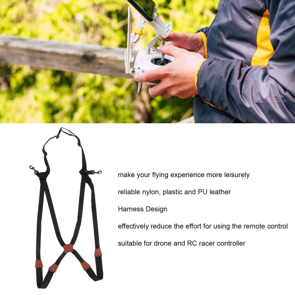Drone Neck Lanyard Black Nylon Plastic PU Leather Effort Saving RC Racer Controller Strap for Adults Shoulder Outdoor