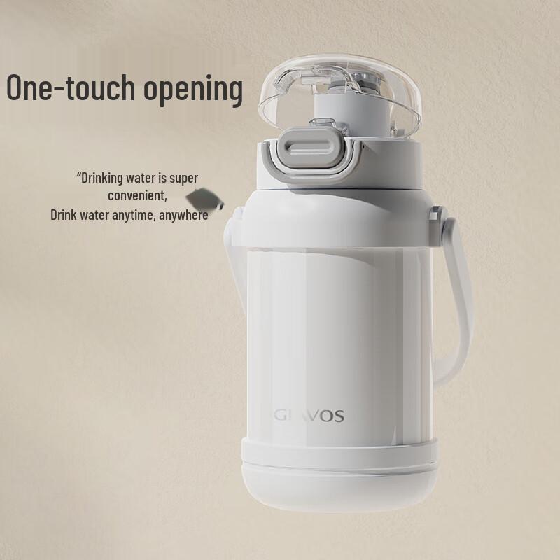 HAPPIECE Dual-Lid Insulated Stainless Steel Water Bottle