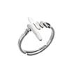 2024 Fashionable Stainless Steel Butterfly Cat Pineapple Heart Adjustable Ring