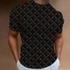 Men's T-shirt with Geometric Pattern 3D Printed Top, Daily Casual Clothing T-shirt, Personalized Loose Fit Oversized Short Sleeved T-shirt